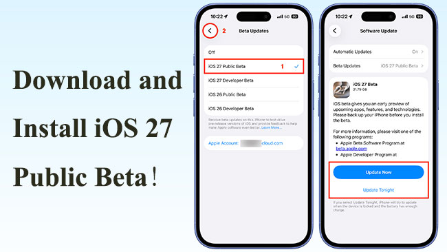 download and install ios 27 public beta