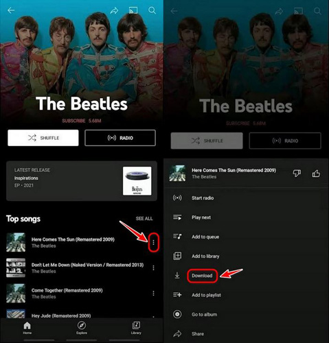 download youtube music on phone