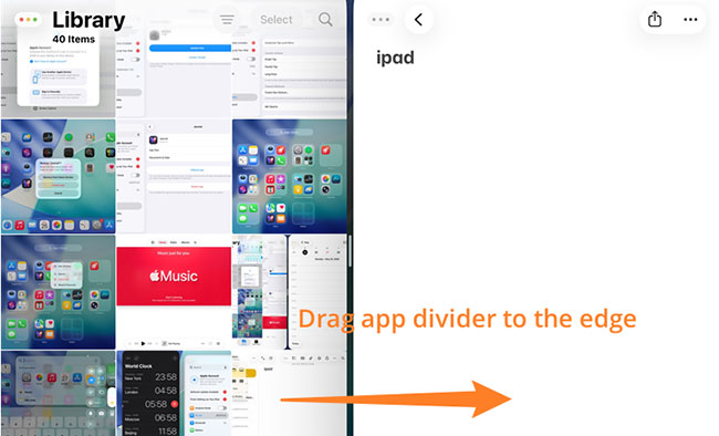 drag app divider to the edge
