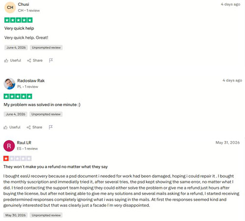 easeus trustpilot review