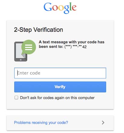 email 2 step verification