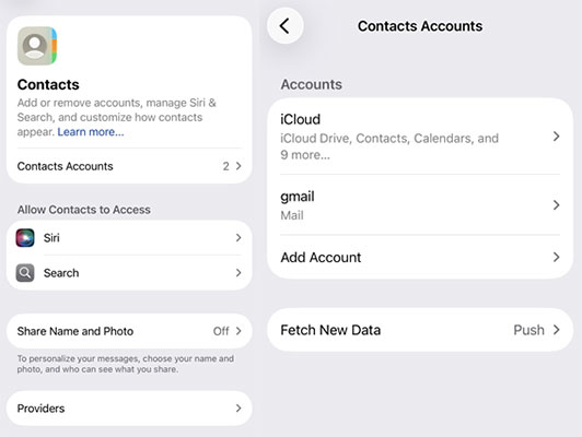 enable contacts accounts