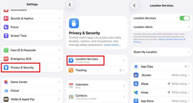 enable iphone location services