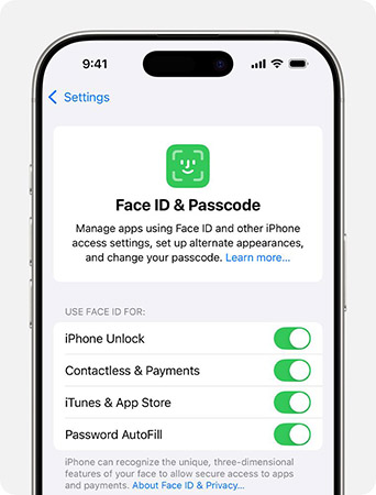enable iphone unlock face id