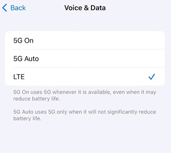 enable lte on iphone