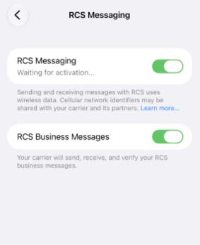 enable rcs messageing
