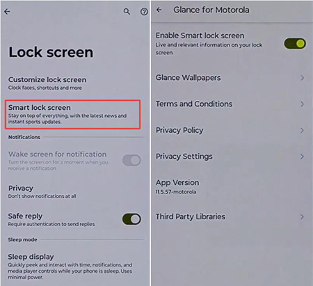 enabled smart lock motorola