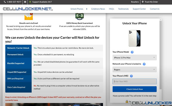 enter iphone imei cellunlocker