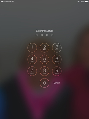 enter passcode ipad