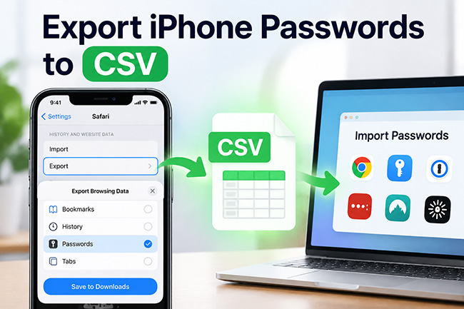 export iphone password to csv