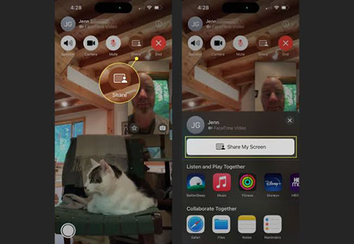 facetime share my screen