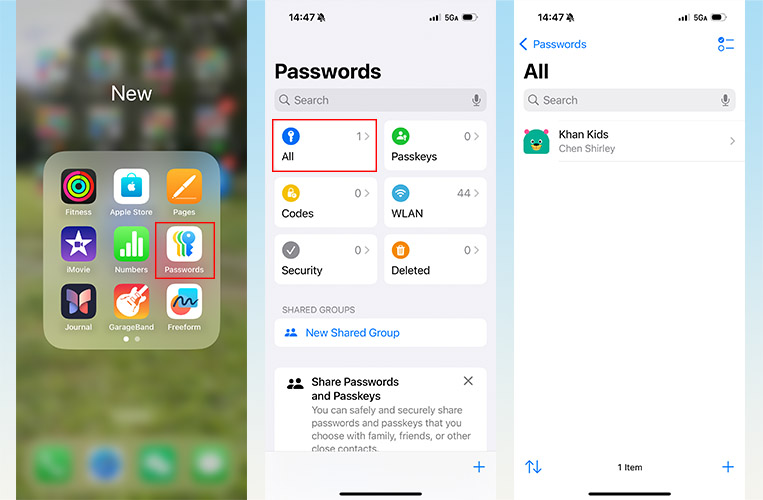 find app passwords in passwords app ios 18