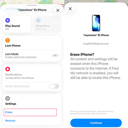 find my app to erase iphone