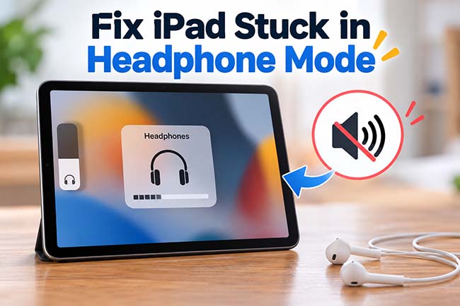 fix ipad stuck in headphone mode