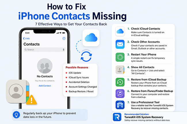 fix iphone contacts missing issues
