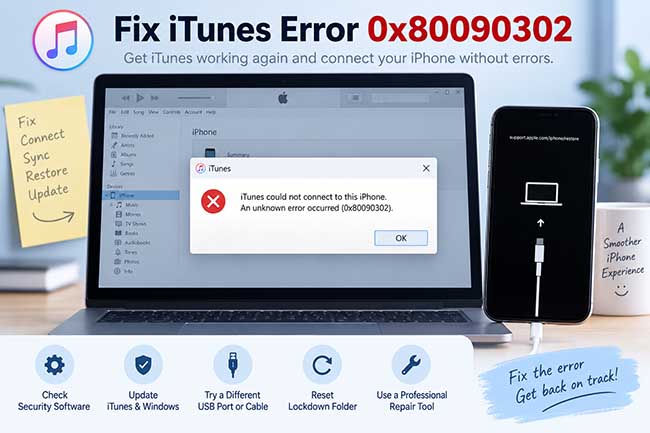 fix itunes error 0x80090302
