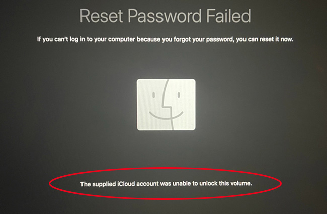 fix the supplied icloud account was unable to unlock this volume