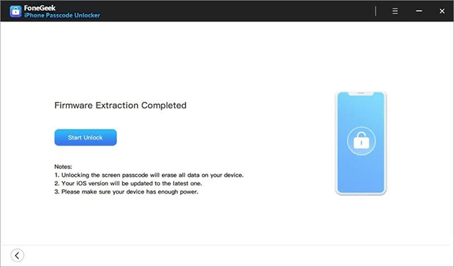 fonegeek start unlock