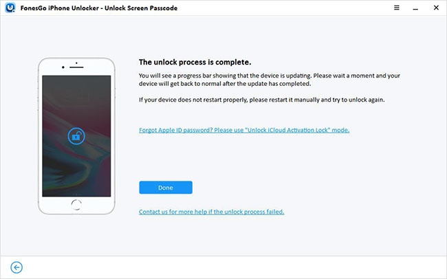fonesgo unlock completed