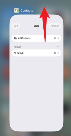 force quit contacts app