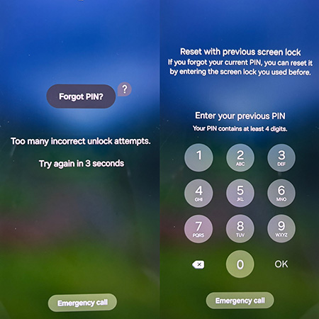 forgot pin samsung device