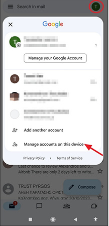 gmail app remove account