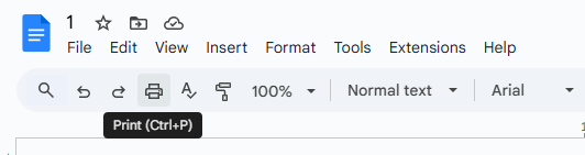 google drive print option