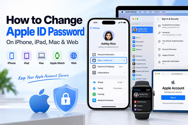 how to change apple id password