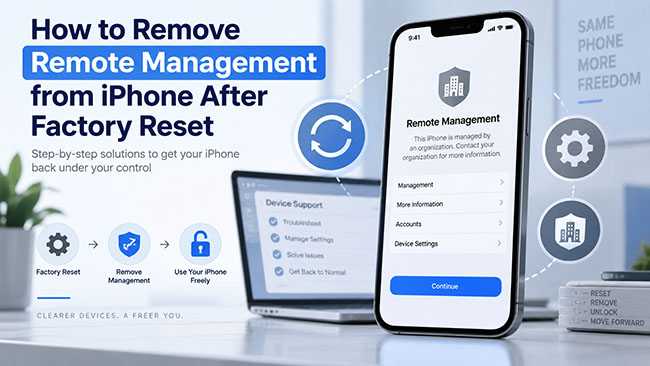 how to remove remote management from iphone after factory reset