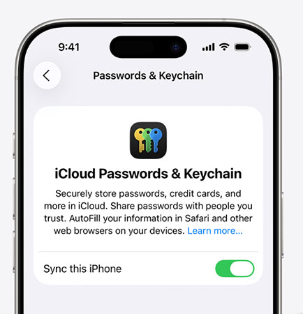 icloud passwords and keychain