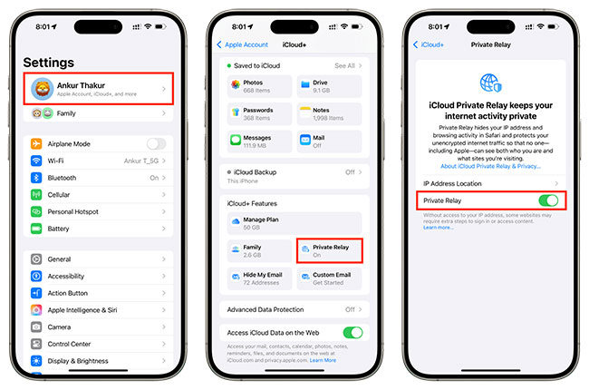 turn off icloud private relay
