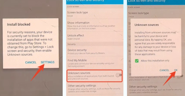 install unknown source app on samsung j7