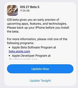 ios 27 beta 5