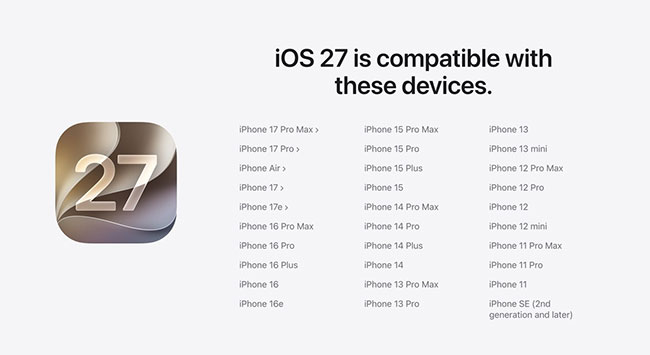 ios 27 compatibility