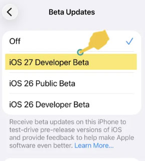 delete ios 27 beta profile