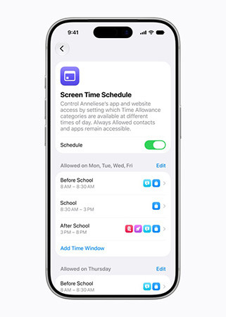 ios 27 screen time schedule