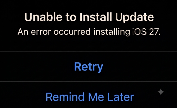 ios 27 unable to install update
