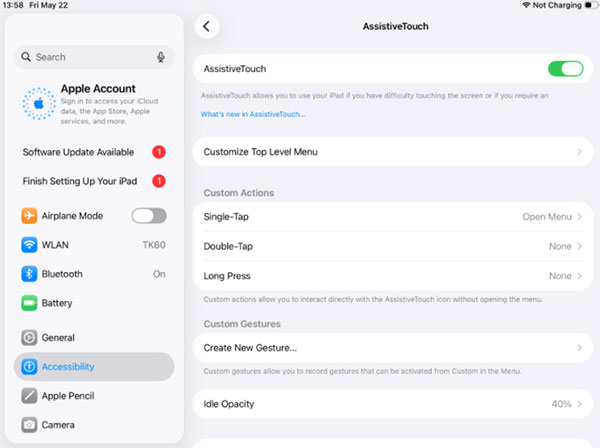 enable ipad assistivetouch