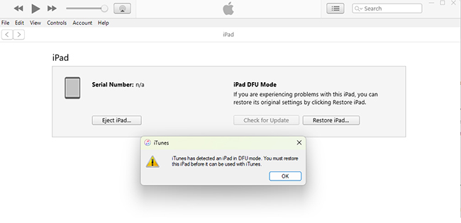 ipad dfu mode restore