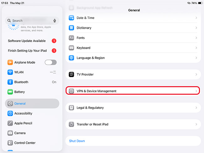 ipad vpn device management