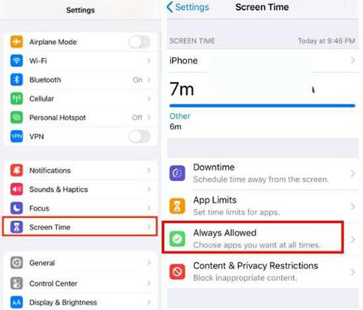 iphone always allowed