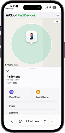 iphone icloud com erase device