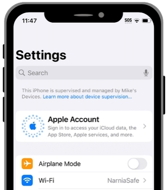 iphone is supervised settings