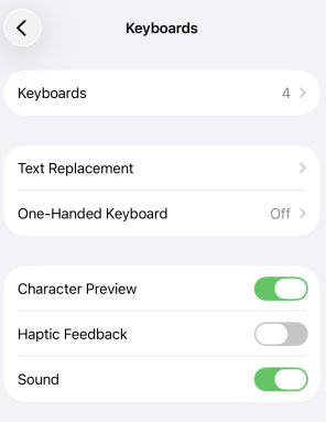 check iphone keyboard
