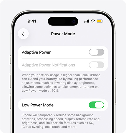 iphone low power mode