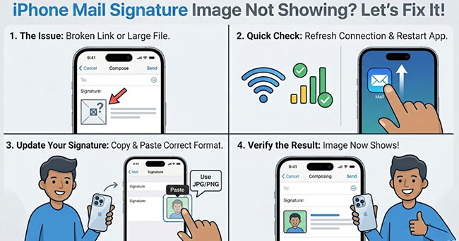 fix iphone mail signature image not showing