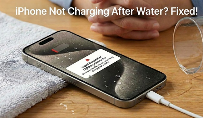 iphone not charging after water