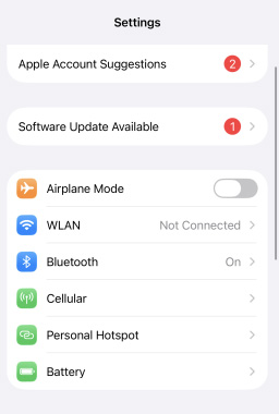 toggle airplane mode