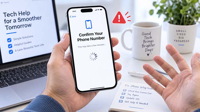 iphone stuck on confirm your phone number