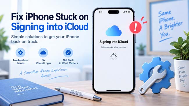 iphone stuck on signing into icloud